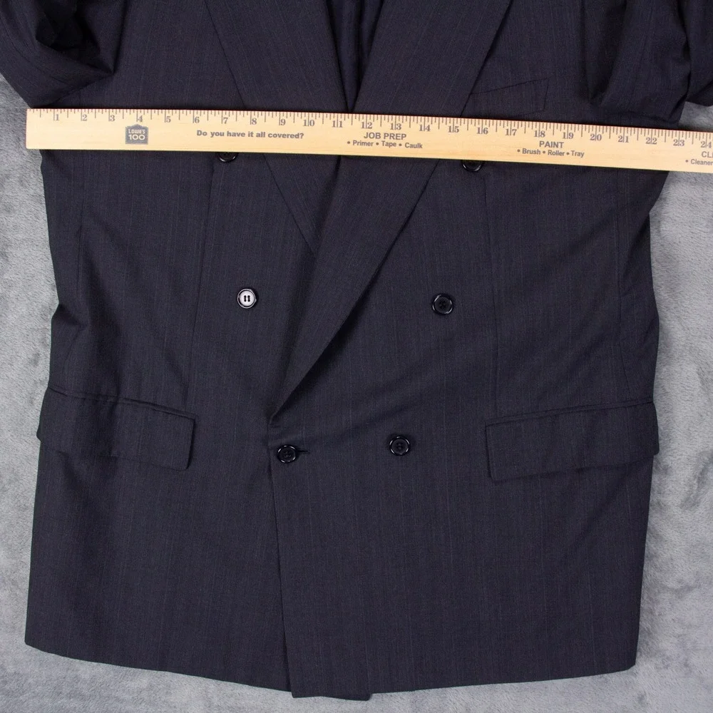 VTG Brioni Mens‎ 44R Double Breasted Wool Suit Jacket Blazer Gray Made in Italy